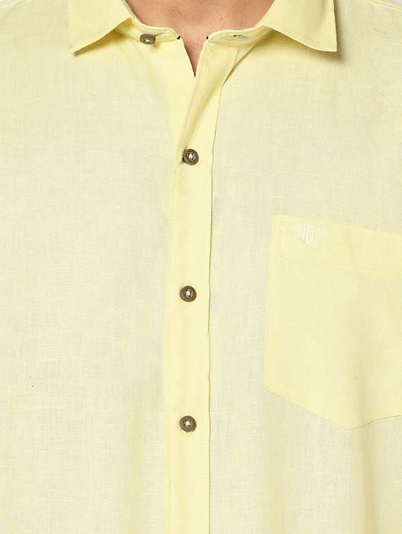 yellow solid casual shirt - 17535753 - Standard Image - 4