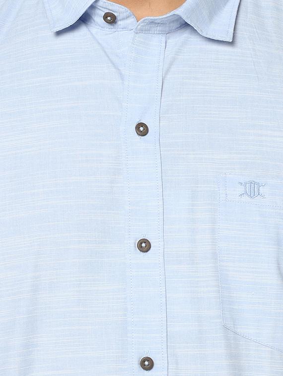 light blue printed casual shirt - 17535765 - Standard Image - 4