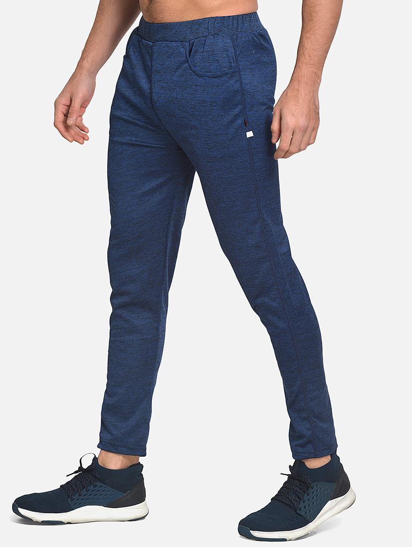 blue solid full length track pant - 17536684 -  Standard Image - 1