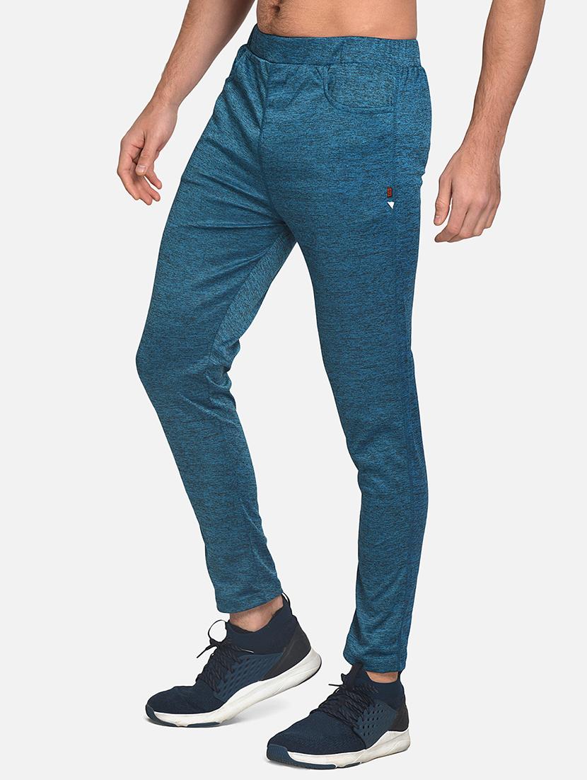 teal blue solid full length track pant - 17536685 -  Standard Image - 1