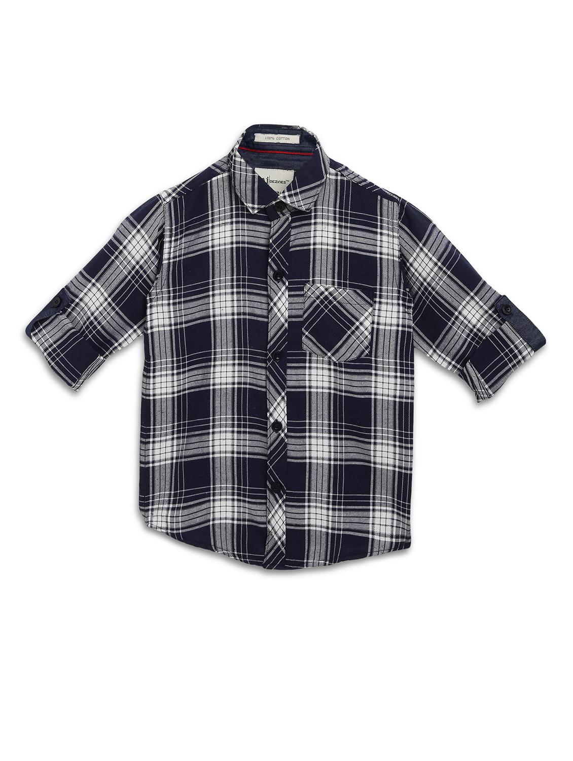 navy blue checkered shirt - 17536707 - Standard Image - 1