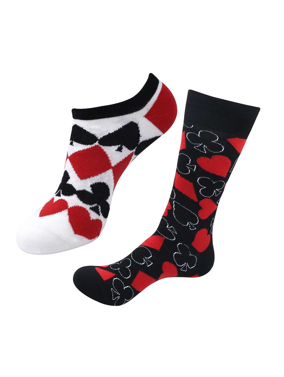 men multi colored cotton above ankle length sock