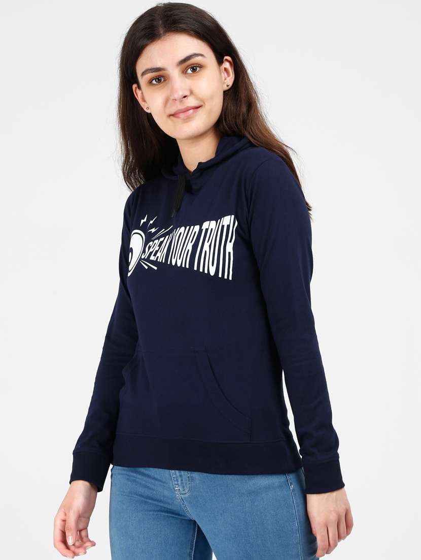 hooded neck printed sweatshirt  - 17538204 -  Standard Image - 1
