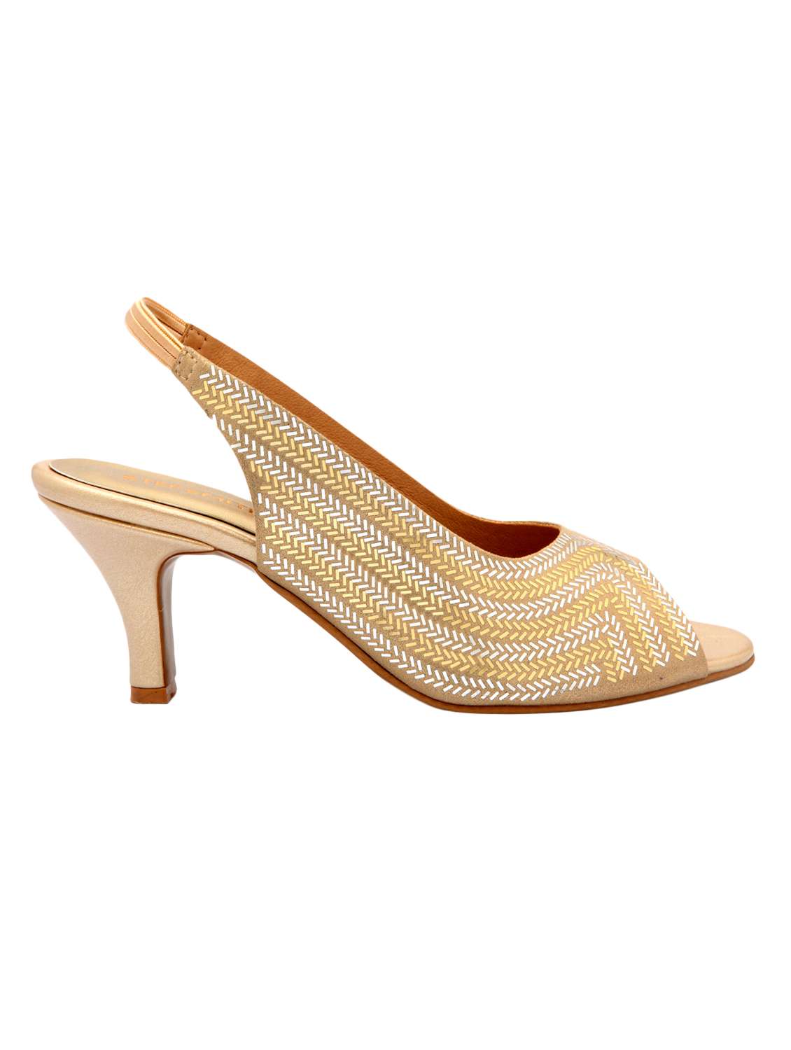 gold synthetic back strap sandals - 17538476 -  Standard Image - 1