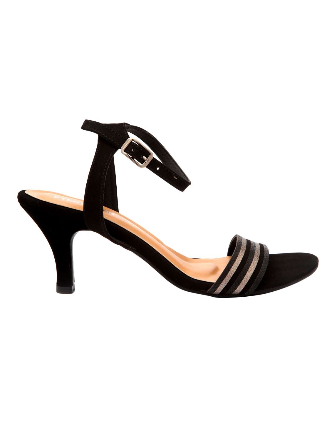 black leatherette ankle strap sandals - 17538477 -  Standard Image - 1