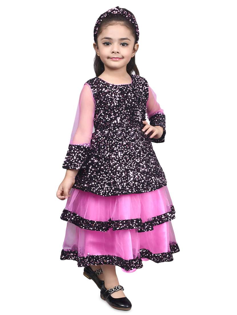 pink velvet frock - 17539426 -  Standard Image - 1