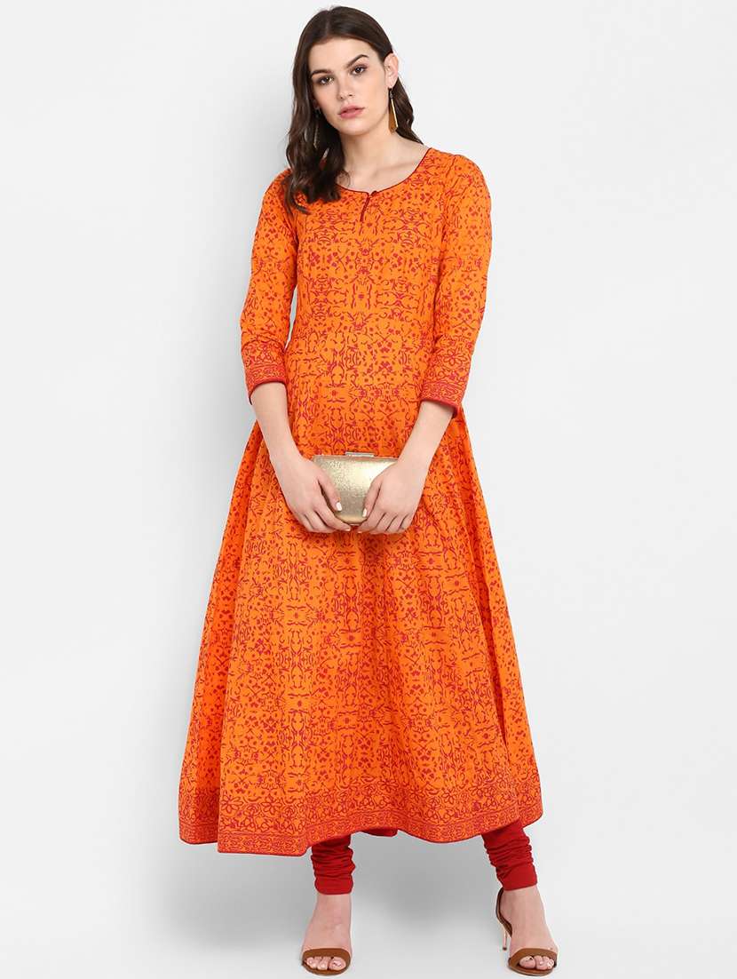 printed flared kurta