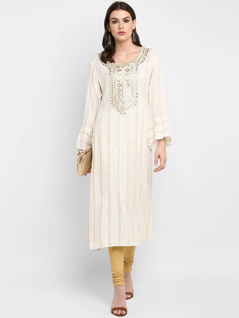 striped straight kurta