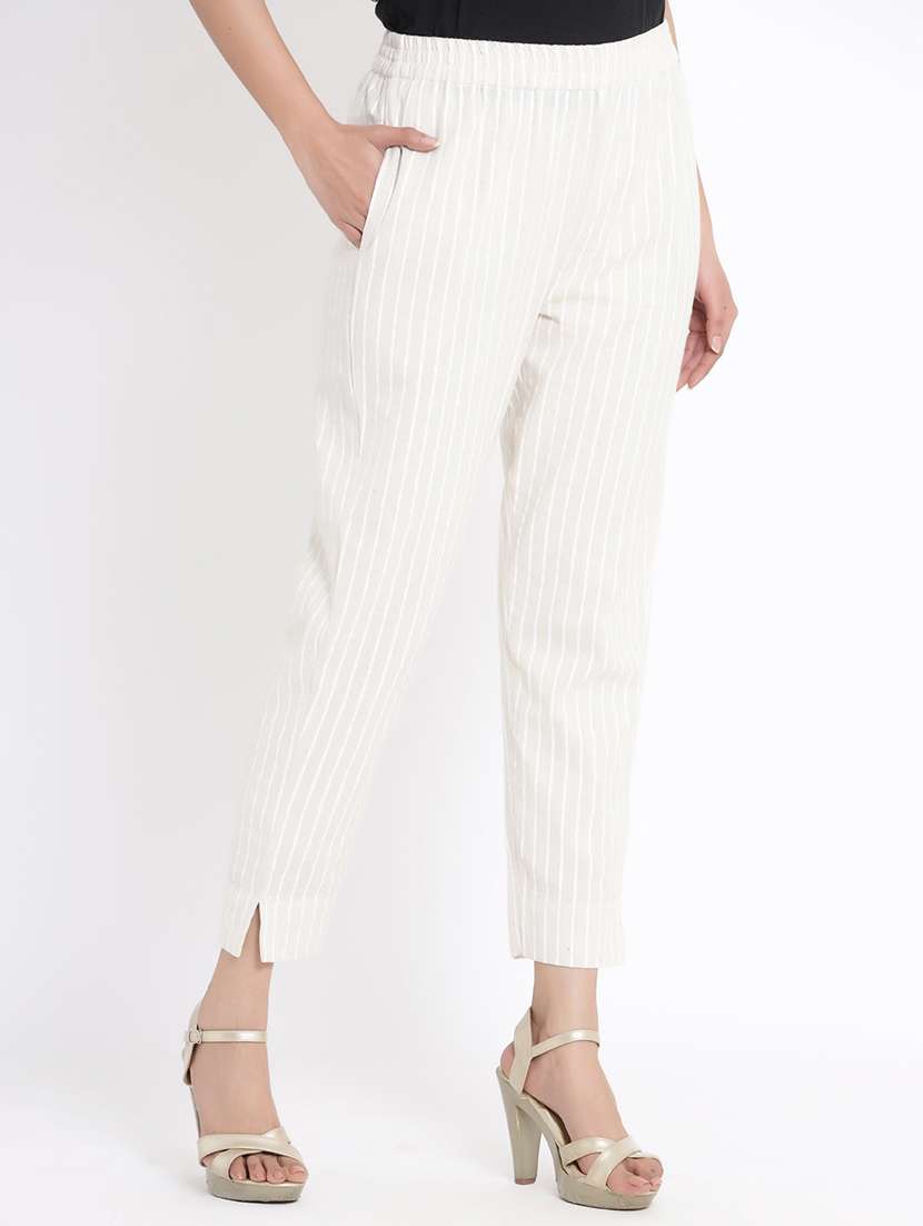 off-white striped tapered pant - 17540221 - Standard Image - 1
