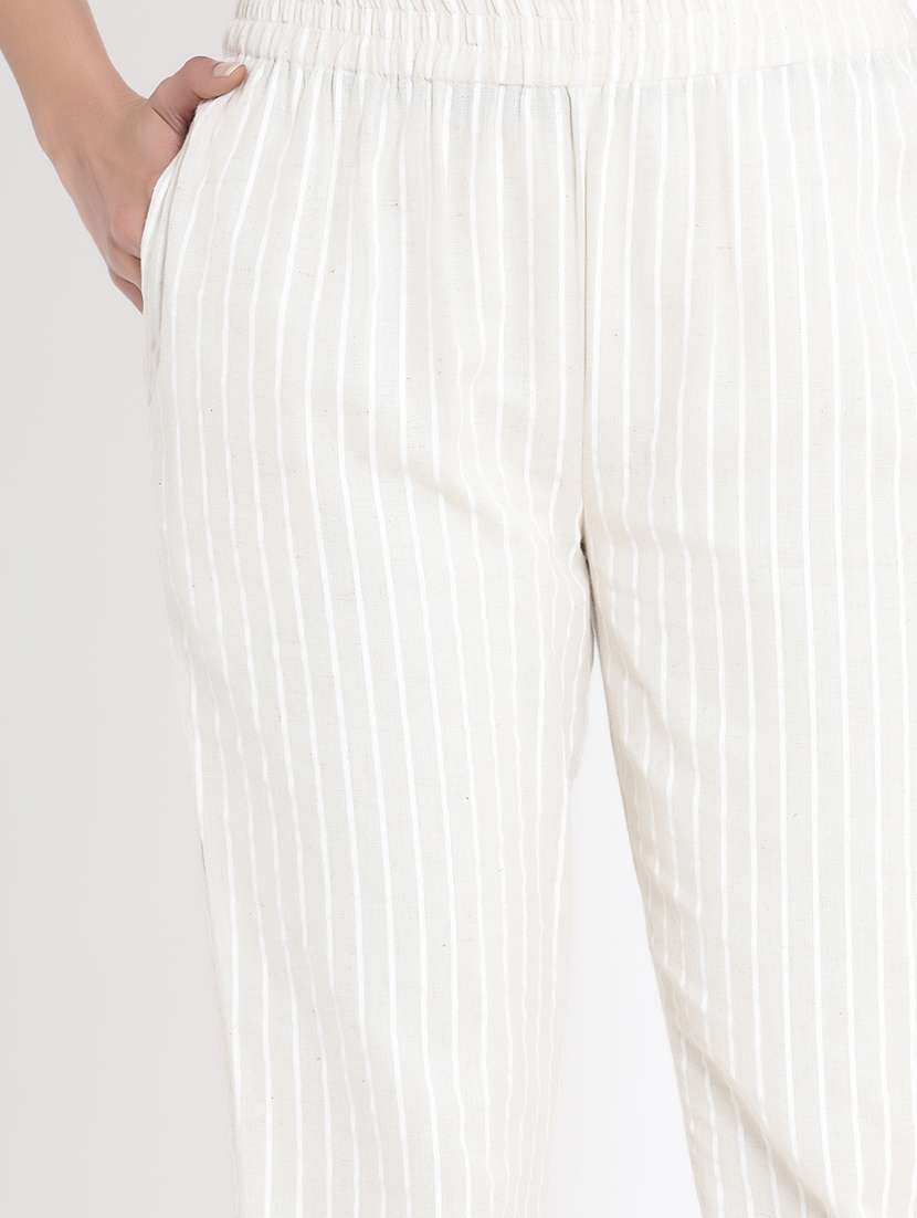 off-white striped tapered pant - 17540221 - Standard Image - 4