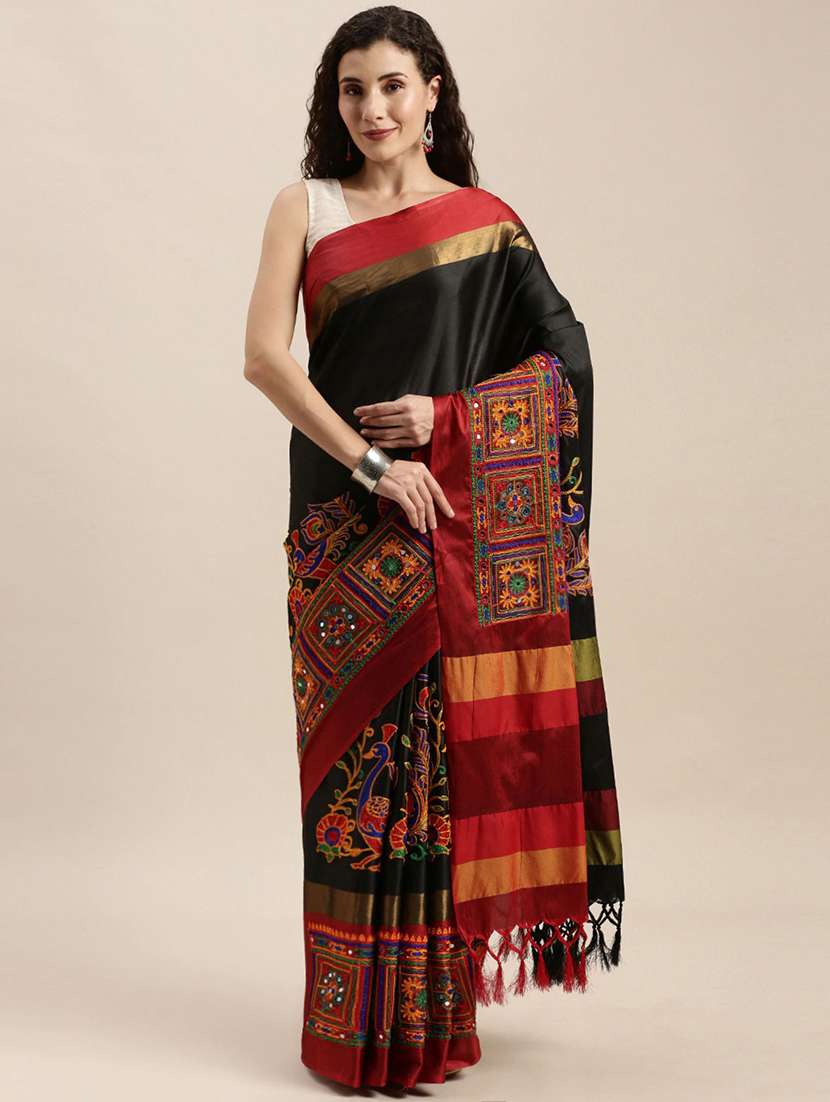 women's embroidered saree with blouse