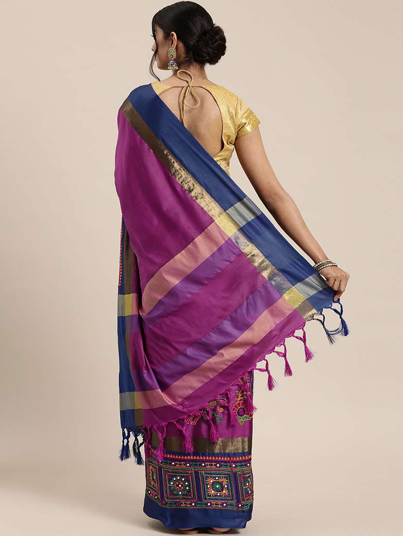 women's embroidered saree with blouse - 17541298 -  Standard Image - 1