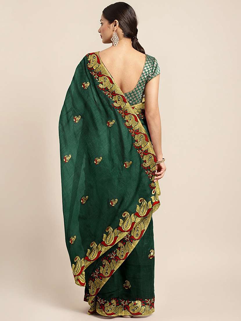 women's embroidered saree with blouse - 17541315 - Standard Image - 1