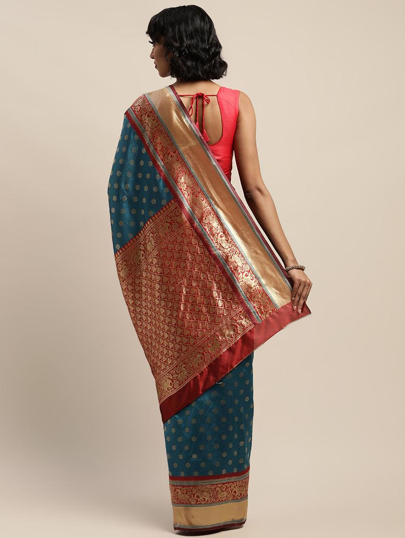 ethnic motifs banarasi saree with blouse - 17541383 -  Standard Image - 1