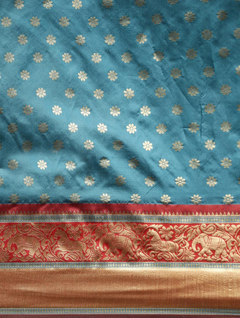 ethnic motifs banarasi saree with blouse - 17541383 - Standard Image - 4