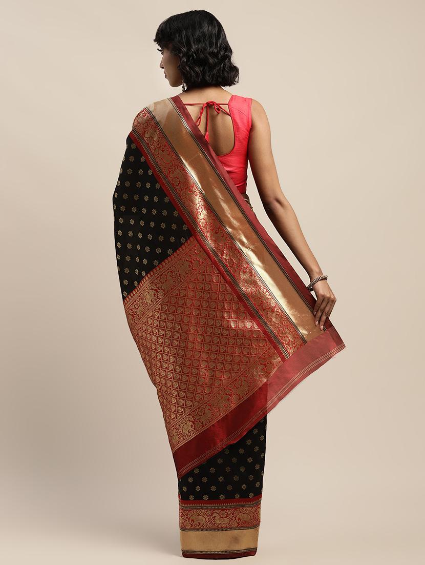 ethnic motifs banarasi saree with blouse - 17541385 -  Standard Image - 1
