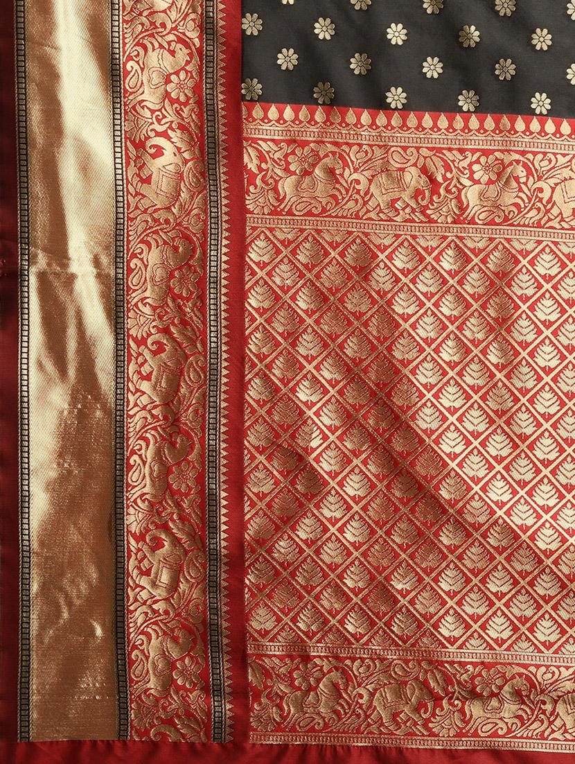 ethnic motifs banarasi saree with blouse - 17541385 - Standard Image - 4