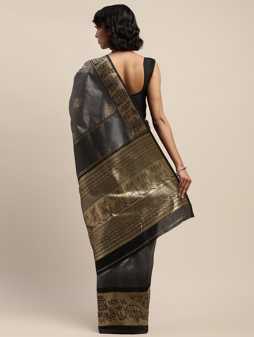 ethnic motifs banarasi saree with blouse - 17541397 - Standard Image - 1
