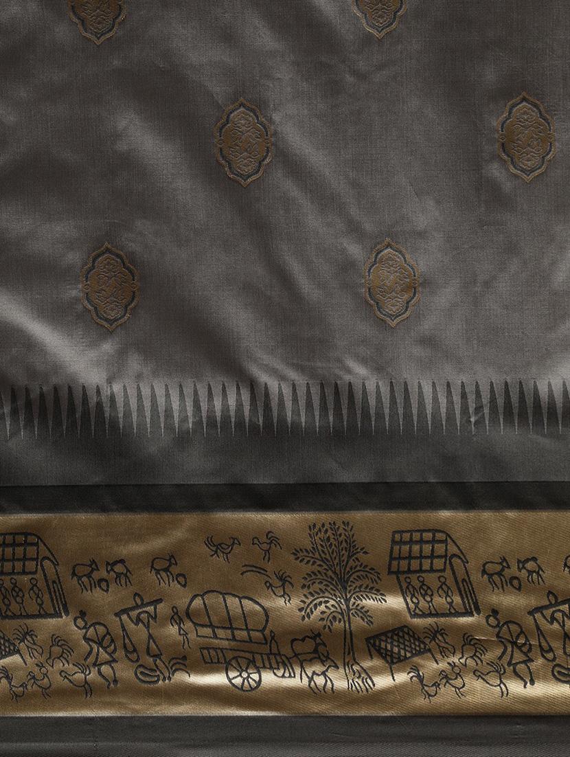 ethnic motifs banarasi saree with blouse - 17541397 - Standard Image - 4