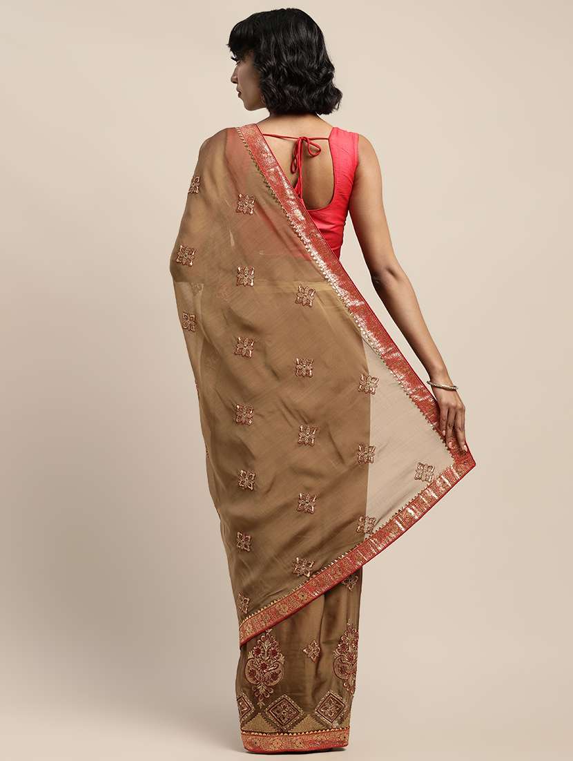 women's embroidered saree with blouse - 17541409 -  Standard Image - 1