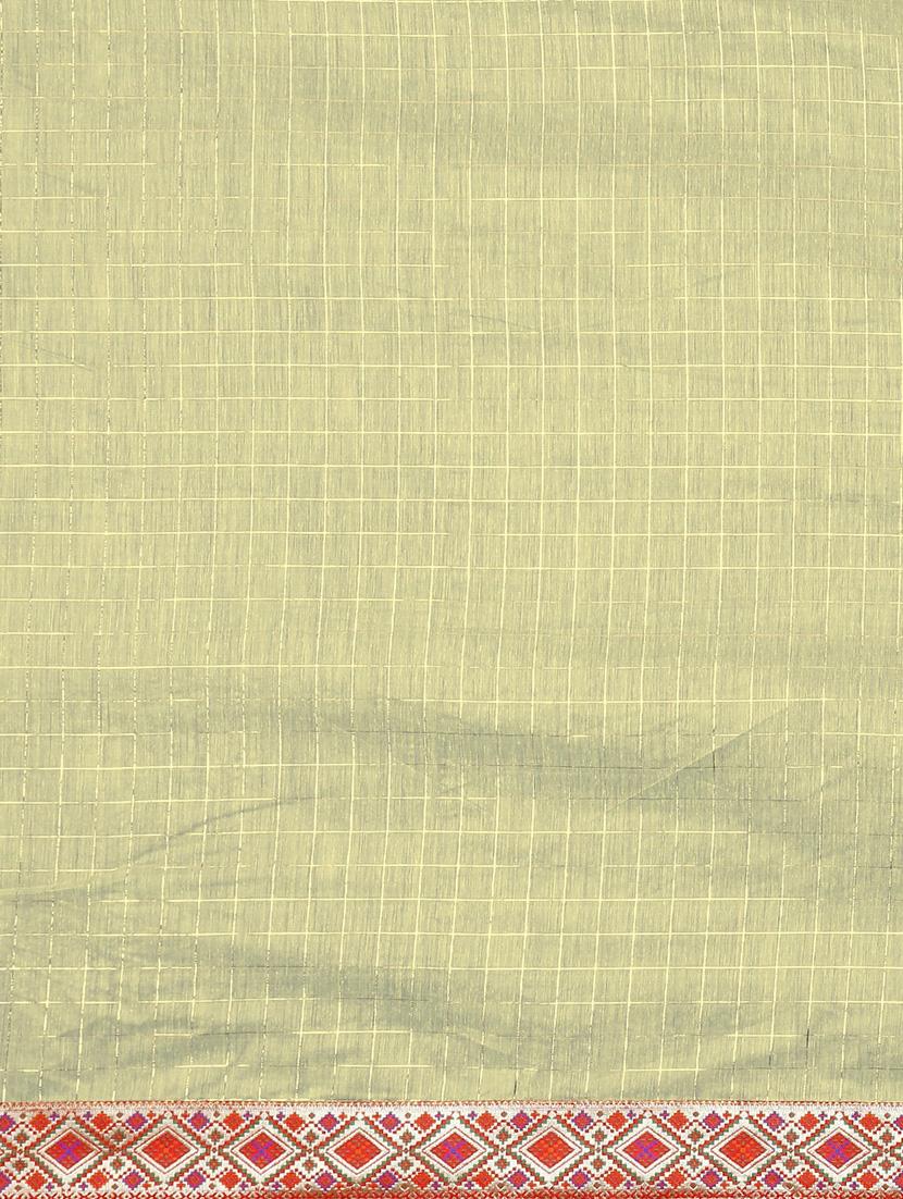 lace detailed checkered saree with blouse - 17541415 - Standard Image - 4