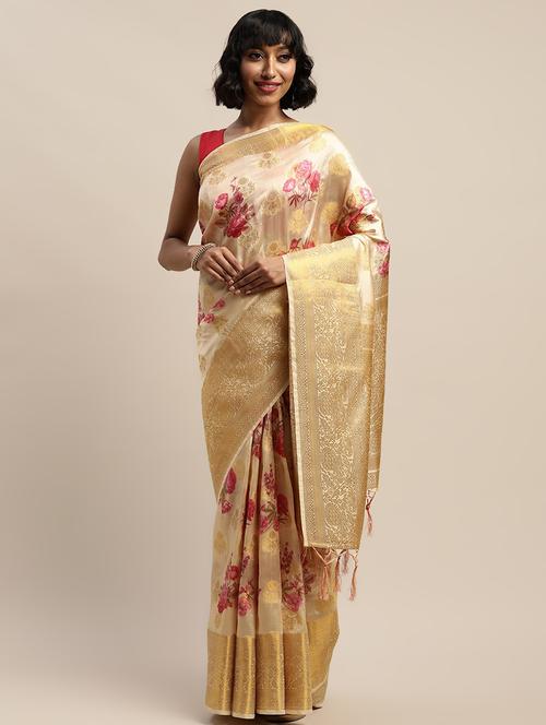 women's banarasi saree with blouse - 17541425 - Standard Image - 0