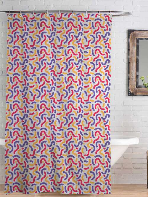 rightgifting water repellent polyester shower curtain 7 feet for bathroom with 10 hooks (48 x 84 inches , multi-colored) - 17541466 -  Standard Image - 0