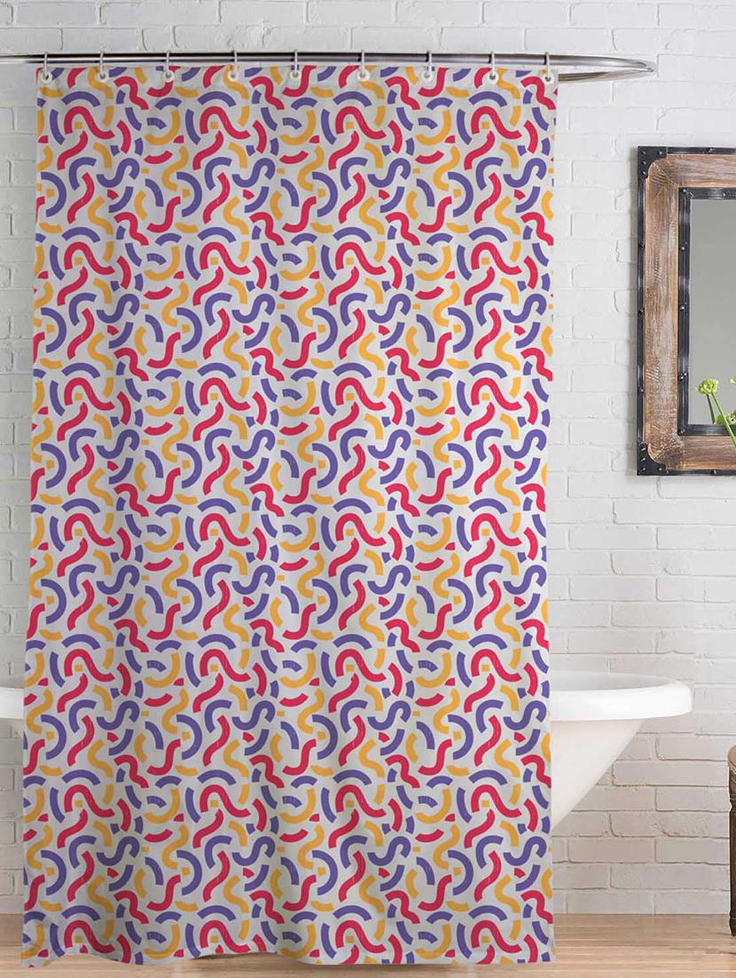 rightgifting water repellent polyester shower curtain 7 feet for bathroom with 10 hooks (48 x 84 inches , multi-colored) - 17541466 -  Zoom Image - 0