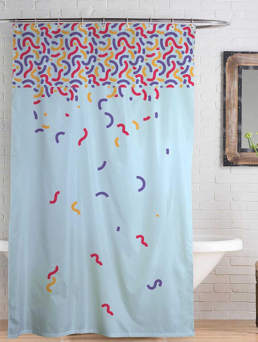 rightgifting water repellent polyester shower curtain 7 feet for bathroom with 10 hooks (48 x 84 inches , multi-colored) - 17541469 - Zoom Image - 0