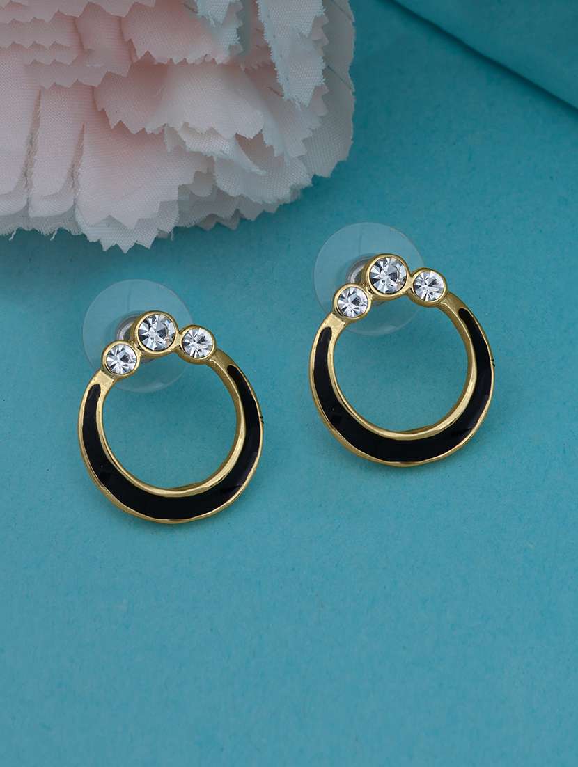 white metal studs earring