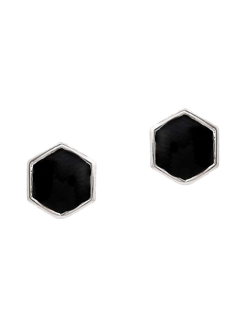 black  metal studs earring - 17542763 -  Standard Image - 1