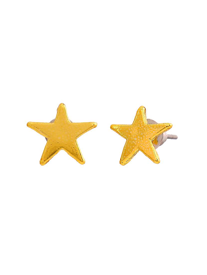 gold  metal studs earring - 17542768 -  Standard Image - 1