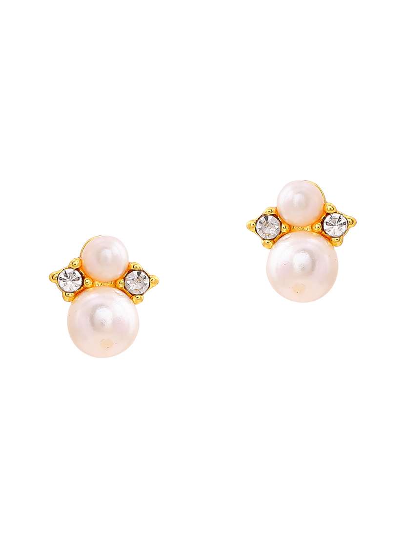 white metal studs earring - 17542770 -  Standard Image - 1