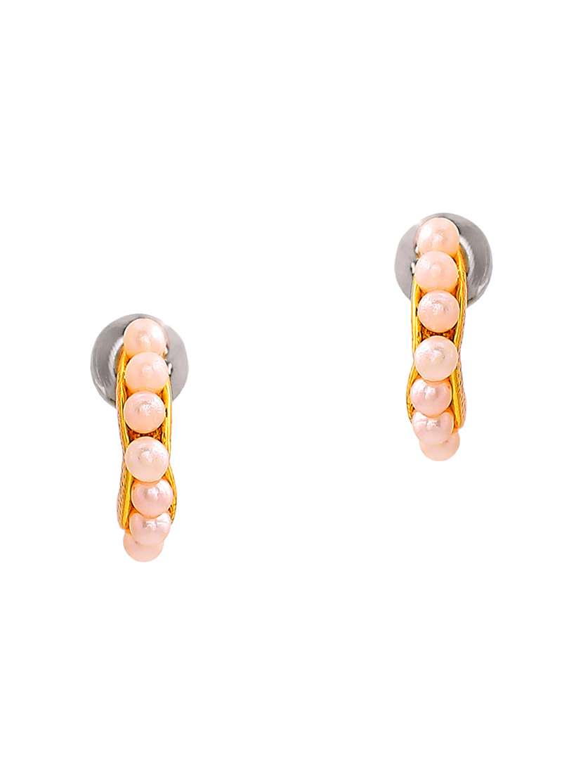 gold metal studs earring - 17542773 -  Standard Image - 1