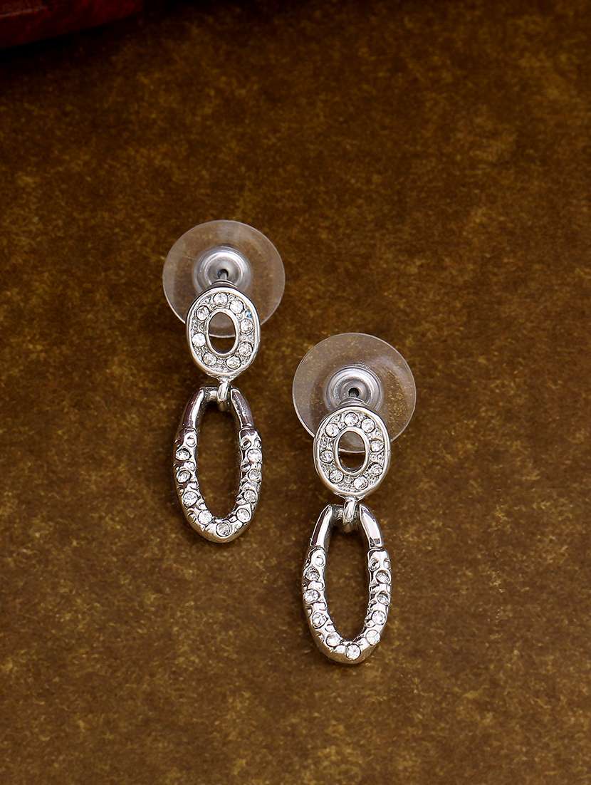 silver  metal drop earring