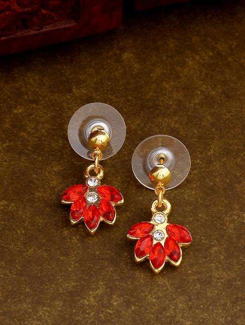 red metal drop earring - 17542799 - Standard Image - 0