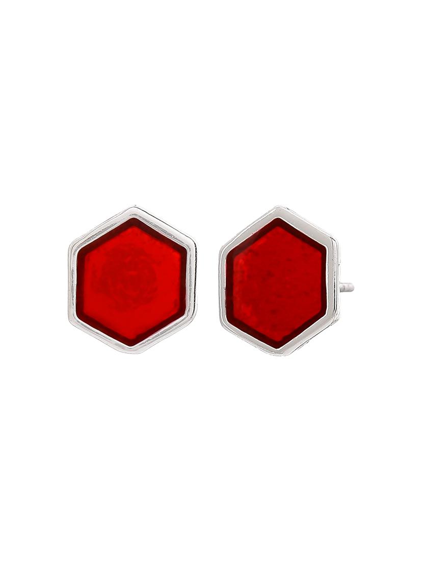 red  metal studs earring - 17542808 -  Standard Image - 1