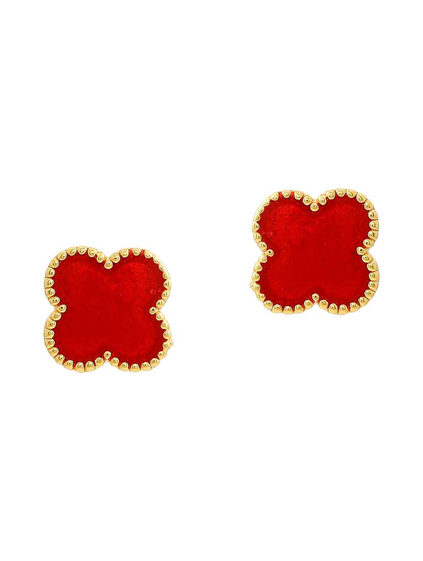 red metal studs earring - 17542811 -  Standard Image - 1