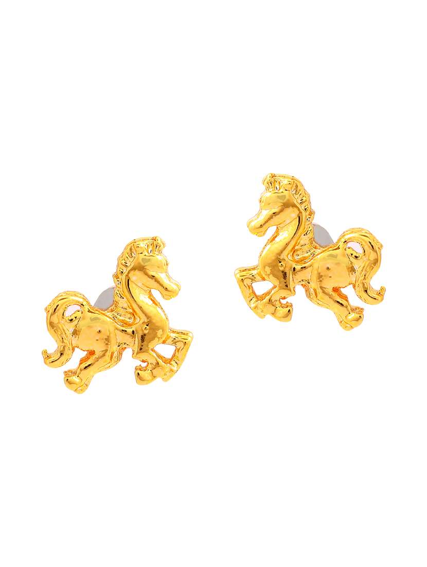 gold metal studs earring - 17542815 -  Standard Image - 1