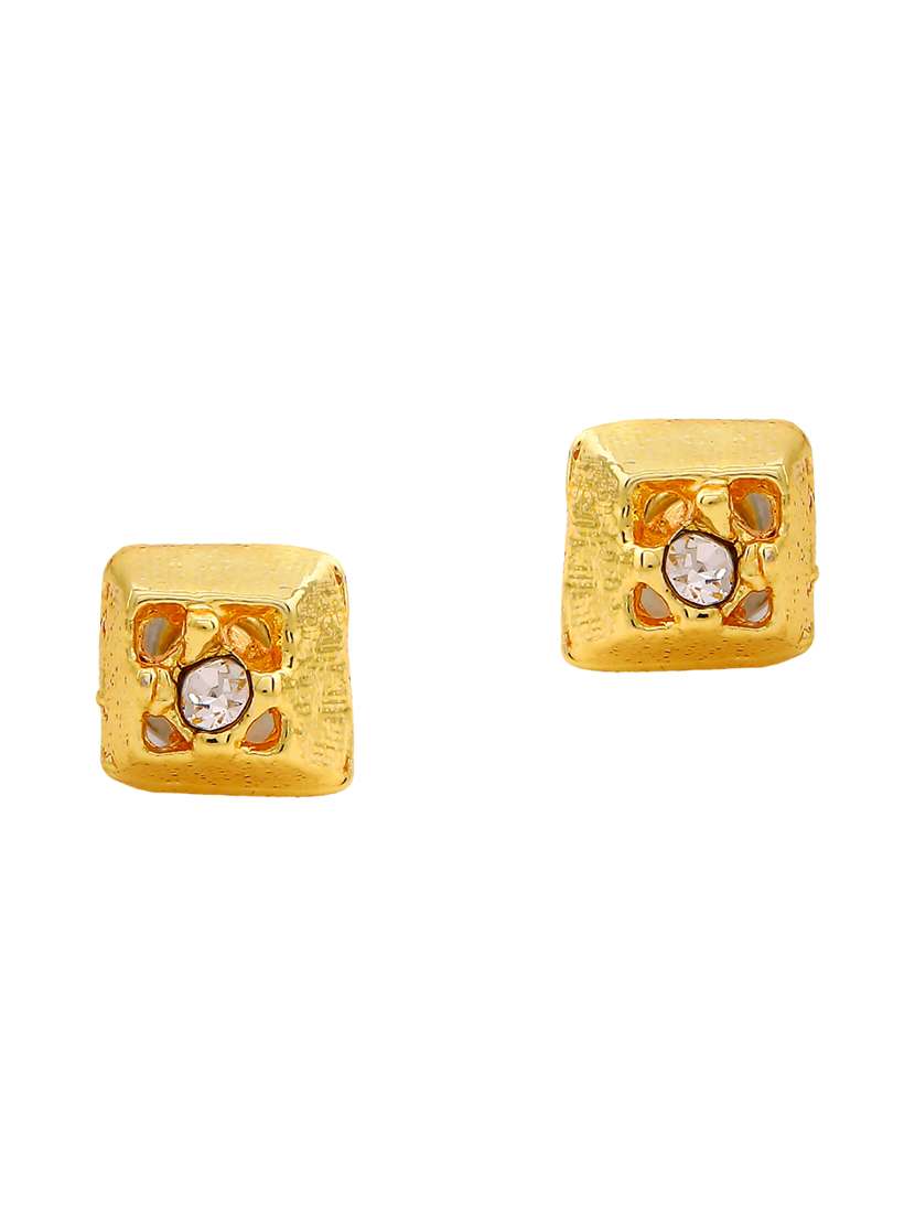 gold metal studs earring - 17542817 -  Standard Image - 1