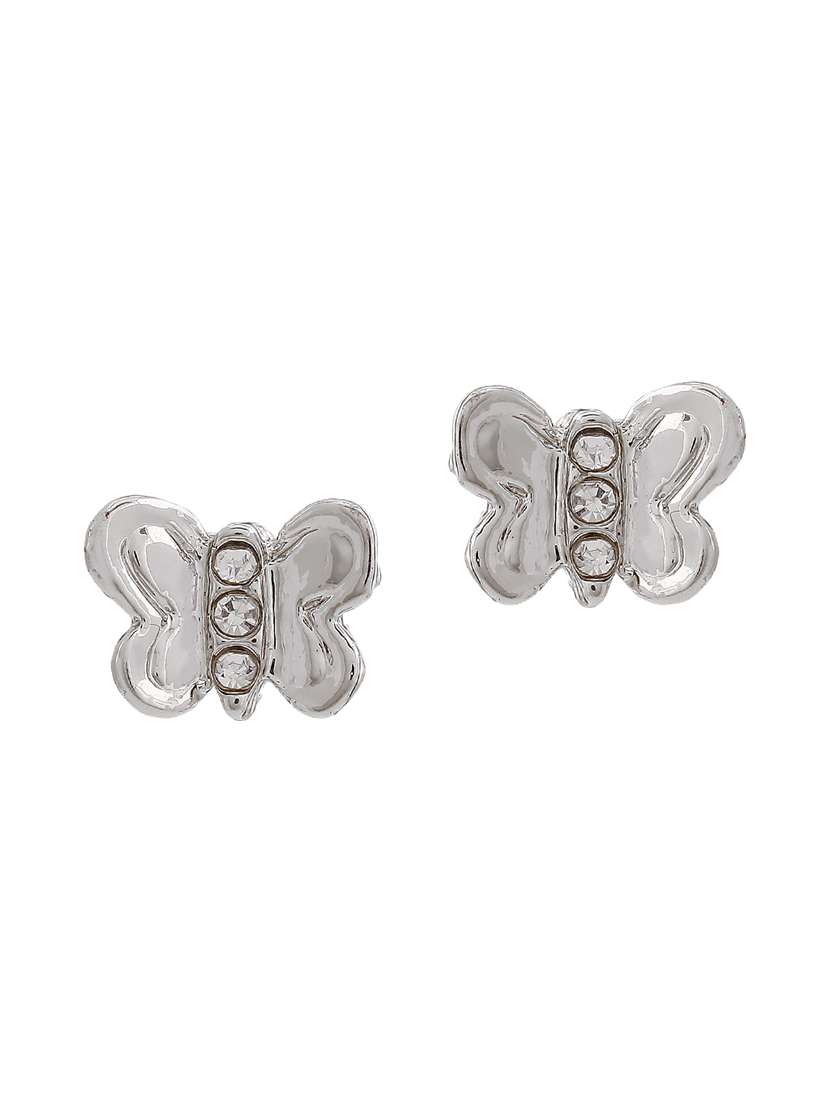 white metal studs earring - 17542818 -  Standard Image - 1
