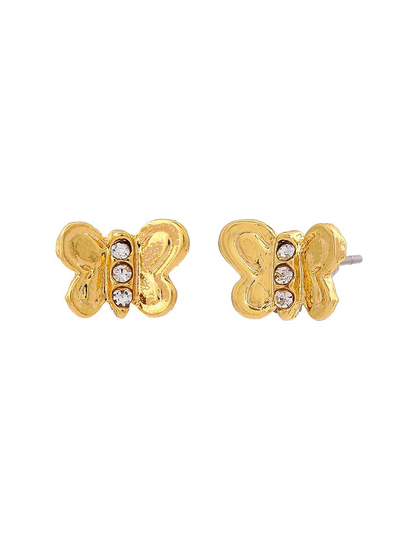 gold metal studs earring - 17542819 - Standard Image - 1