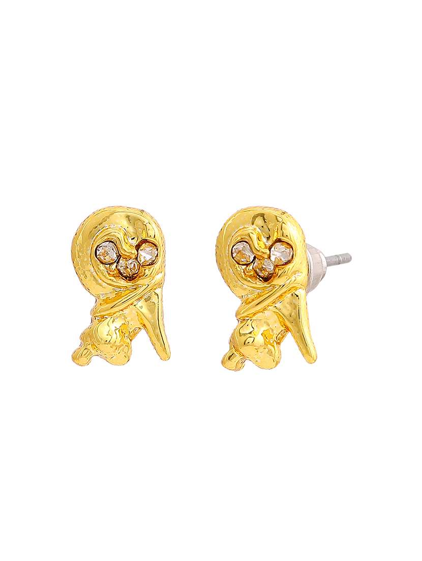 gold metal studs earring - 17542824 -  Standard Image - 1