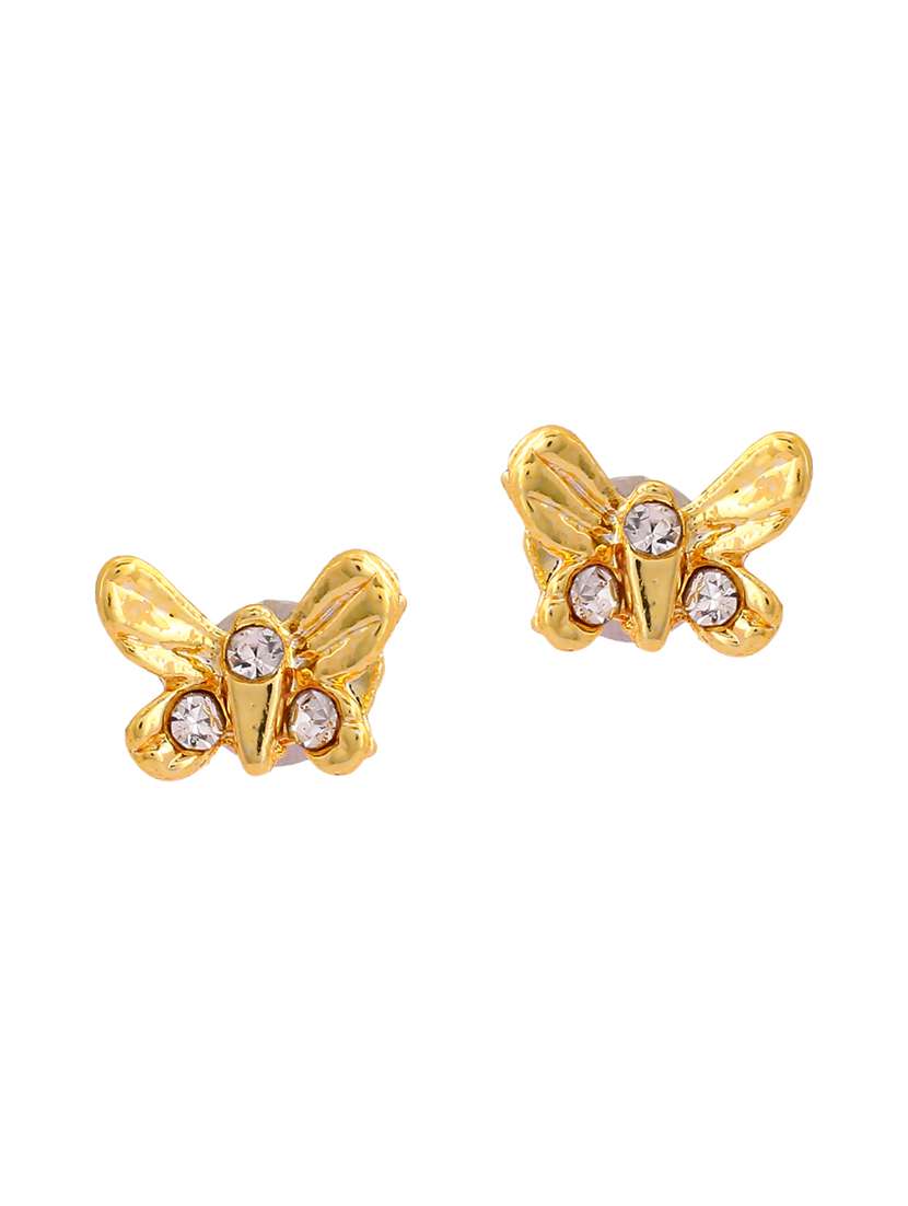 gold metal studs earring - 17542826 -  Standard Image - 1