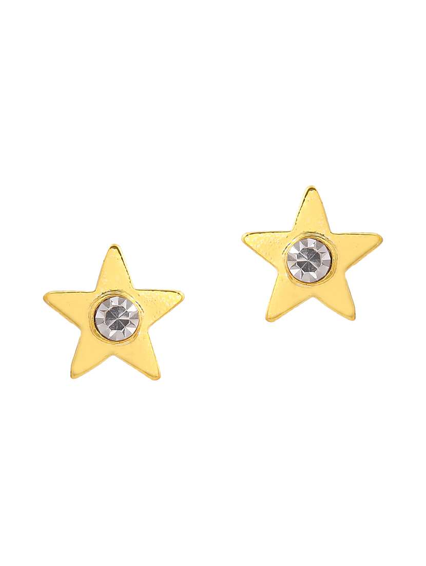 gold metal studs earring - 17542828 - Standard Image - 1