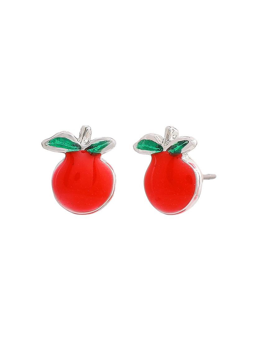 red metal studs earring - 17542829 - Standard Image - 1