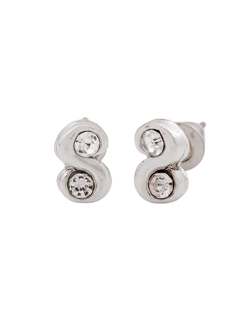 silver metal studs earring - 17542834 - Standard Image - 1