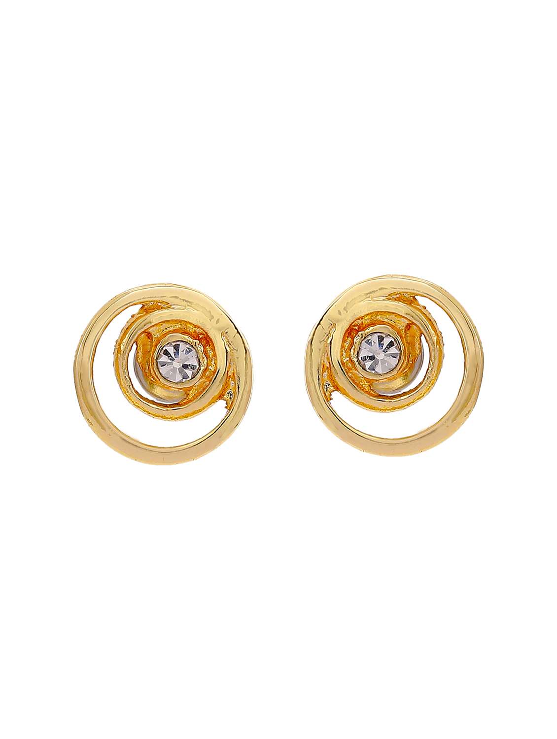 gold  metal studs earring - 17542844 -  Standard Image - 1