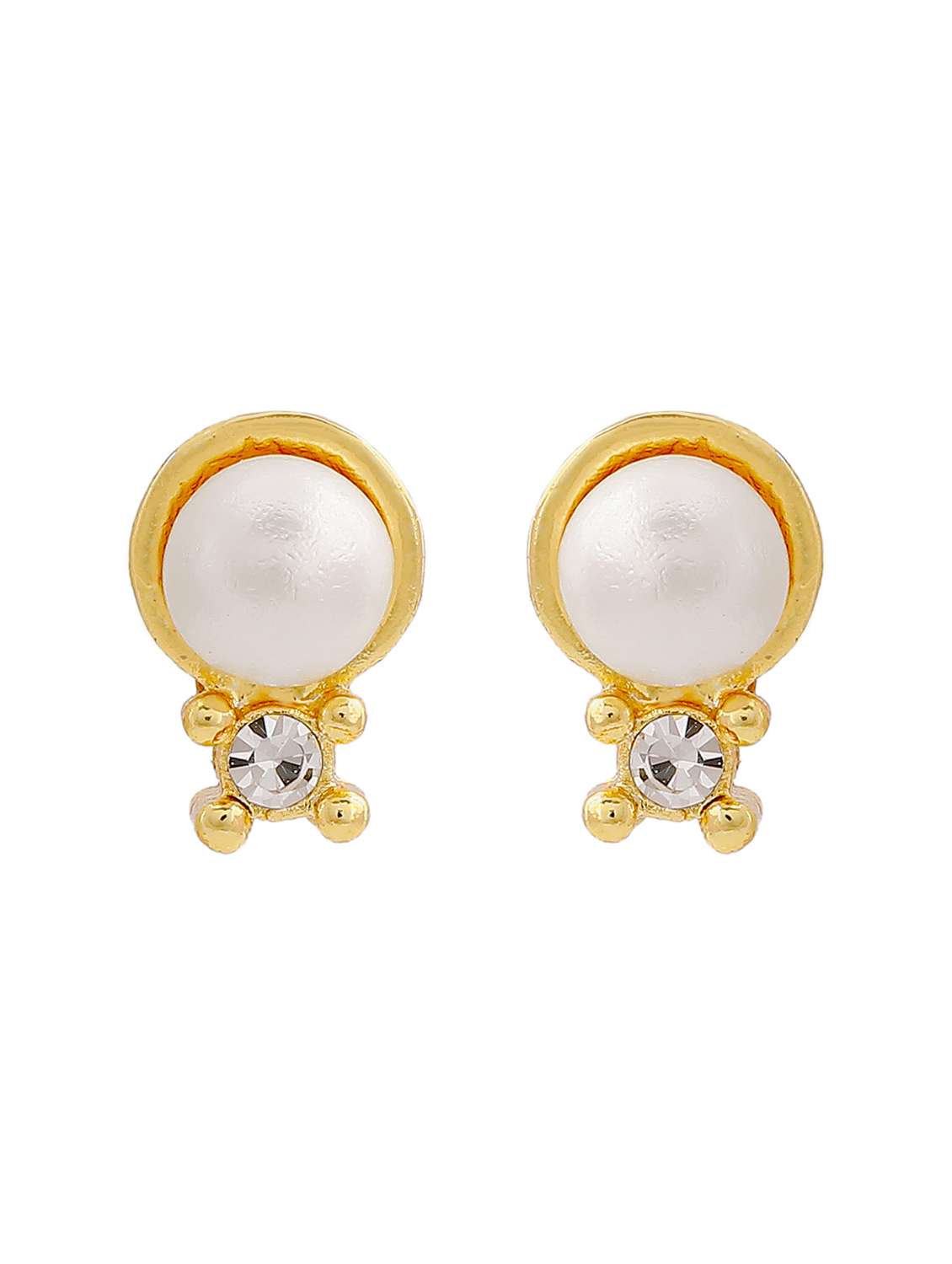 gold metal studs earring - 17542845 - Standard Image - 1