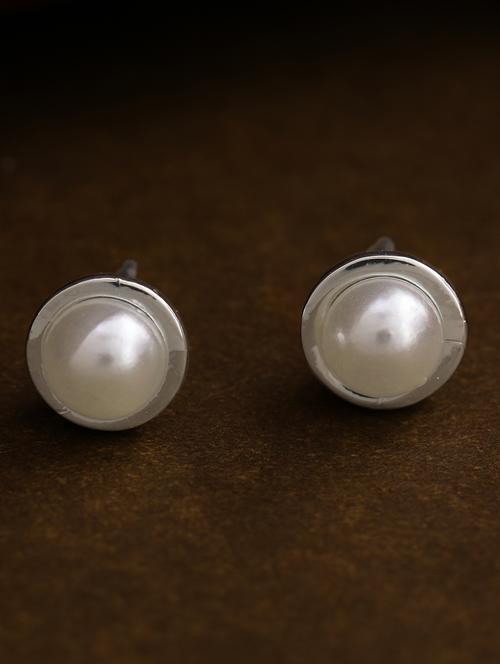 silver metal studs earring - 17542849 - Standard Image - 0